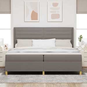 Postel s boxspringem s LED pásky Taupe 200 x 200 cm textil - obrázek 4