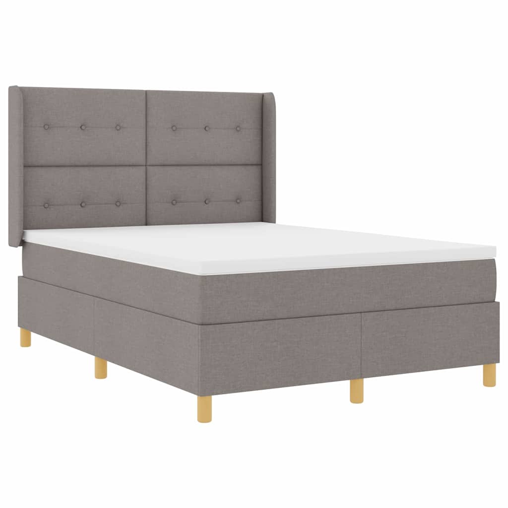 Thumbnail - vidaXL Boxspringbett mit Matratze Taupe 140 x 190 cm Stoff