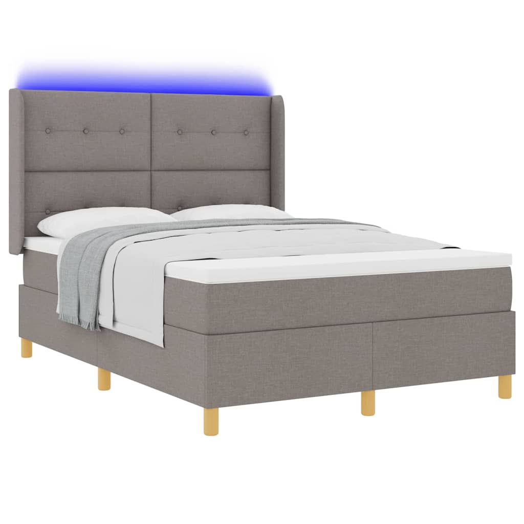 Thumbnail - vidaXL Boxspringbett mit Matratze Taupe 140 x 190 cm Stoff