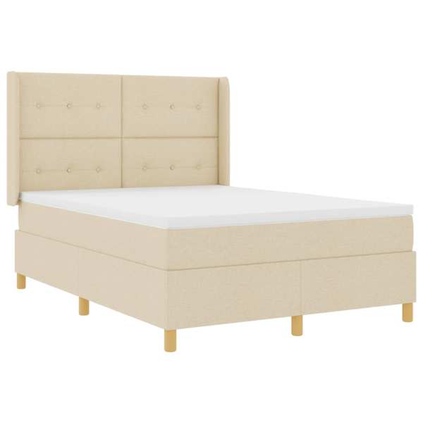 vidaXL Karbi vedrumadrats LED-ribadega peaga cream 140 x 190 cm kangas