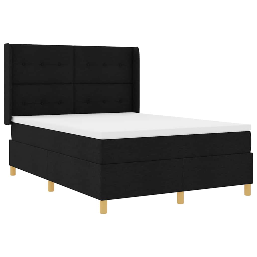 Postel s boxspringem s LED pásky Černá 140 x 200 cm textil - obrázek 2