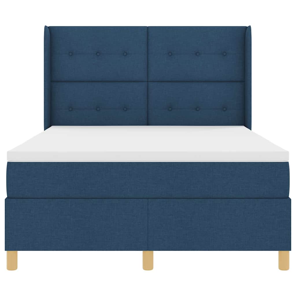 Postel s boxspringem s LED pásky Modrá 140 x 200 cm textil - obrázek 7