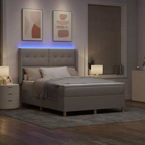 Postel s boxspringem s matrací s čelo Taupe 140 x 200 cm textil - obrázek 5