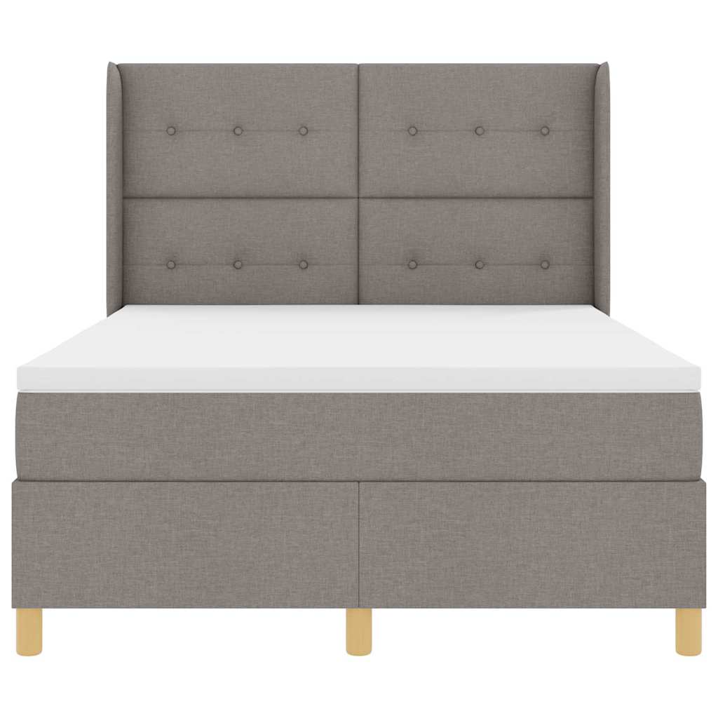 Postel s boxspringem s matrací s čelo Taupe 140 x 200 cm textil - obrázek 8