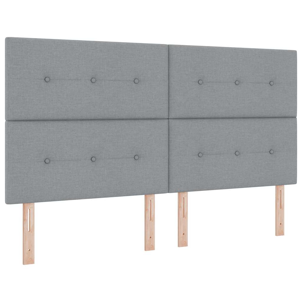 Postel s boxspringem s matrací Světle šedá 140 x 200 cm textil - obrázek 7