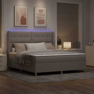 Postel s boxspringem s LED pásky Taupe 180 x 200 cm textil - obrázek 5