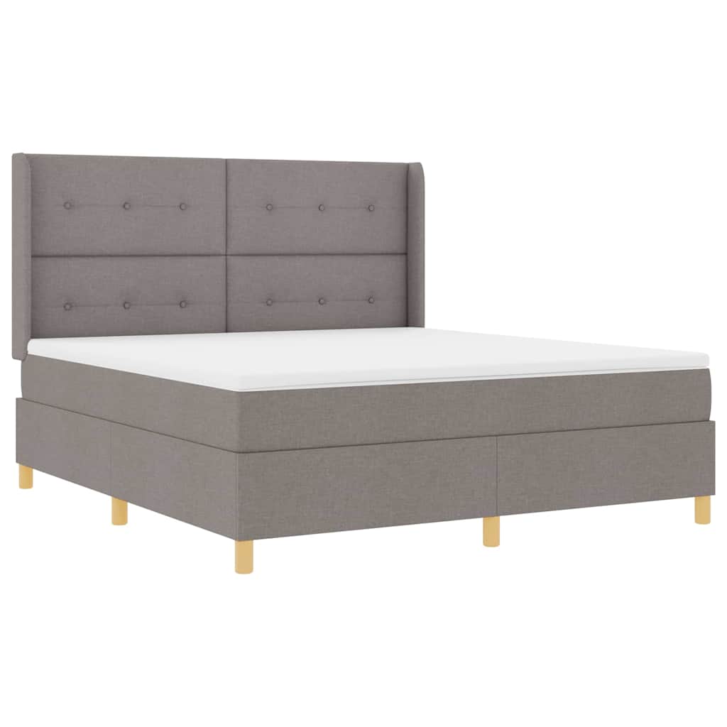Postel s boxspringem s matrací s čelo Taupe 140 x 200 cm textil - obrázek 2