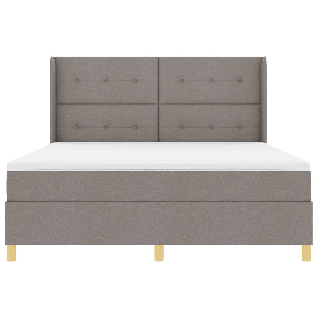 Postel s boxspringem s matrací s čelo Taupe 140 x 200 cm textil - obrázek 8