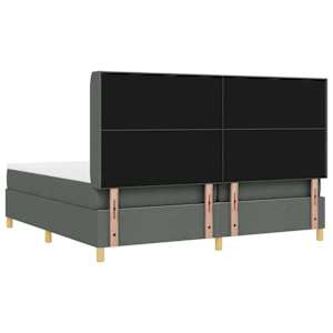 Postel s boxspringem s LED pásky Šedá 200 x 200 cm textil - obrázek 7