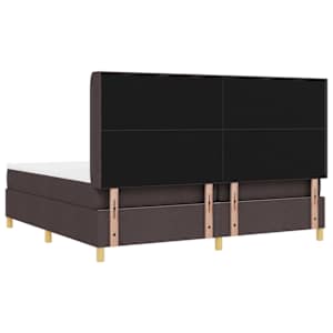 Postel s boxspringem s LED pásky Hnědá 200 x 200 cm textil - obrázek 10