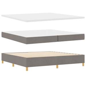 Postel s boxspringem s LED pásky Taupe 200 x 200 cm textil - obrázek 6