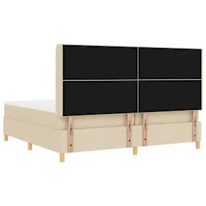Postel s boxspringem s LED pásky Krémová 200 x 200 cm textil - obrázek 10