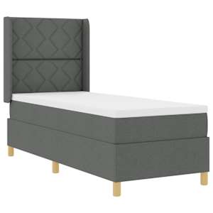 Postel s boxspringem s LED pásky s čelo Šedá 80 x 200 cm textil - obrázek 2
