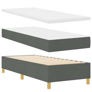 Postel s boxspringem s LED pásky s čelo Šedá 80 x 200 cm textil - obrázek 6