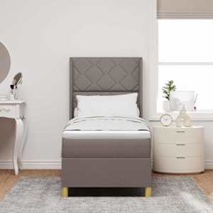 Postel s boxspringem s LED pásky Taupe 80 x 200 cm textil - obrázek 4