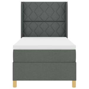 Postel s boxspringem s LED pásky s čelo Šedá 90 x 190 cm textil - obrázek 8