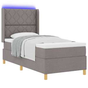 Postel s boxspringem s matrací s čelo Taupe 140 x 200 cm textil - obrázek 3