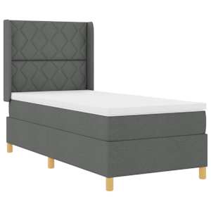 Postel s boxspringem s LED pásky Šedá 100 x 200 cm textil - obrázek 2