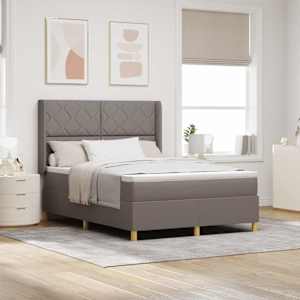 Postel s boxspringem s LED pásky Taupe 160 x 200 cm textil - obrázek 1