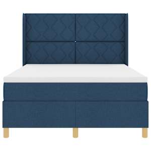 Postel s boxspringem s matrací s čelo Modrá 160 x 200 cm textil - obrázek 8