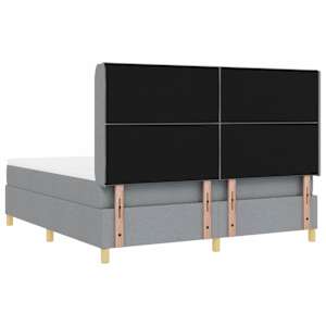 Postel s boxspringem s čelo Světle šedá 180 x 200 cm textil - obrázek 10