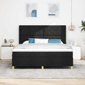 Postel s boxspringem s LED pásky Černá 180 x 200 cm textil - obrázek 4