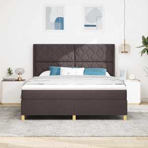 Postel s boxspringem s LED pásky Hnědá 180 x 200 cm textil - obrázek 4