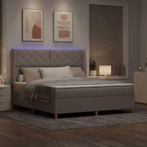Postel s boxspringem s LED pásky Taupe 180 x 200 cm textil - obrázek 5