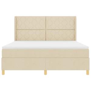 Postel s boxspringem s LED pásky Krémová 180 x 200 cm textil - obrázek 8
