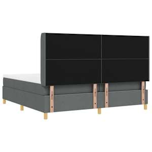 Postel s boxspringem s LED pásky Šedá 200 x 200 cm textil - obrázek 10