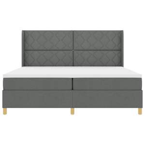 Postel s boxspringem s LED pásky Šedá 200 x 200 cm textil - obrázek 8