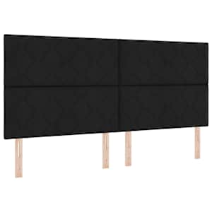 Postel s boxspringem s LED pásky Černá 200 x 200 cm textil - obrázek 7