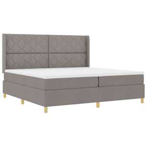 Postel s boxspringem s LED pásky Taupe 200 x 200 cm textil - obrázek 2