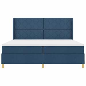 Postel s boxspringem s LED pásky Modrá 200 x 200 cm textil - obrázek 8