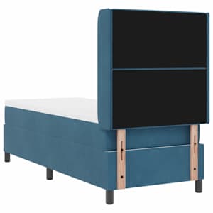 Postel s boxspringem s matrací s LED Modrá 80 x 200 cm samet - obrázek 10