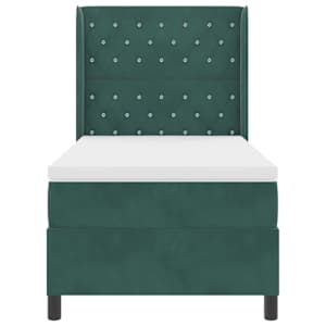 Postel s boxspringem s matrací Tmavě zelená 90 x 200 cm samet - obrázek 8