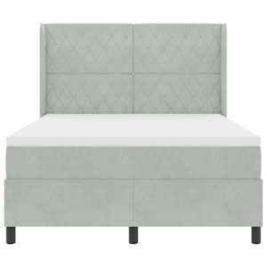 Postel s boxspringem s LED pásky Světle šedá 140 x 190 cm samet - obrázek 8