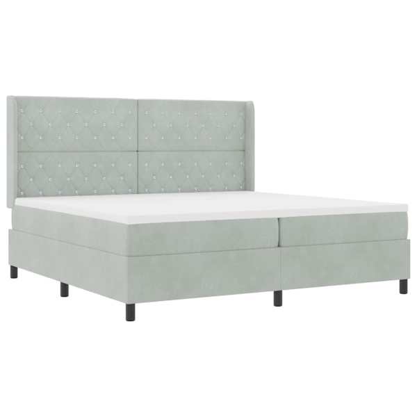vidaXL Karbi vedrumadrats madratsiga peaga Helehall 200 x 200 cm Samet