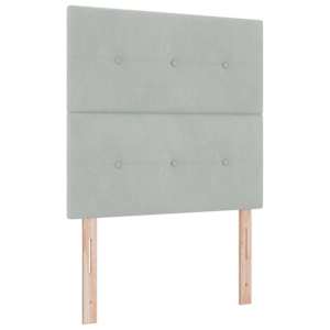 Postel s boxspringem s LED pásky Světle šedá 90 x 200 cm samet - obrázek 7