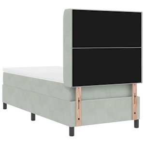 Postel s boxspringem s LED pásky Světle šedá 90 x 200 cm samet - obrázek 10