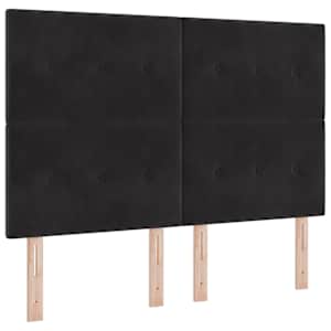 Postel s boxspringem s LED pásky Černá 140 x 200 cm samet - obrázek 7