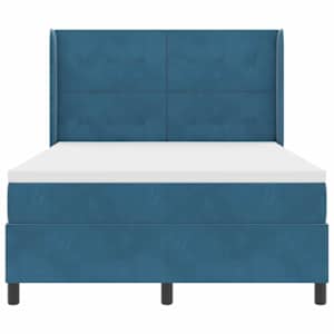 Postel s boxspringem s LED pásky Modrá 140 x 200 cm samet - obrázek 8