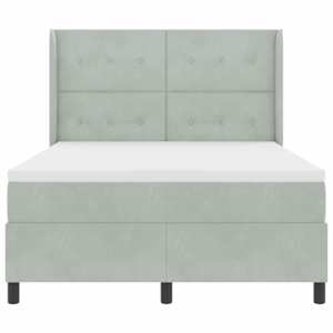 Postel s boxspringem s LED pásky Světle šedá 160 x 200 cm samet - obrázek 8