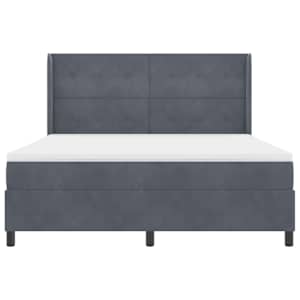 Postel s boxspringem s LED pásky Tmavě šedá 180 x 200 cm samet - obrázek 8
