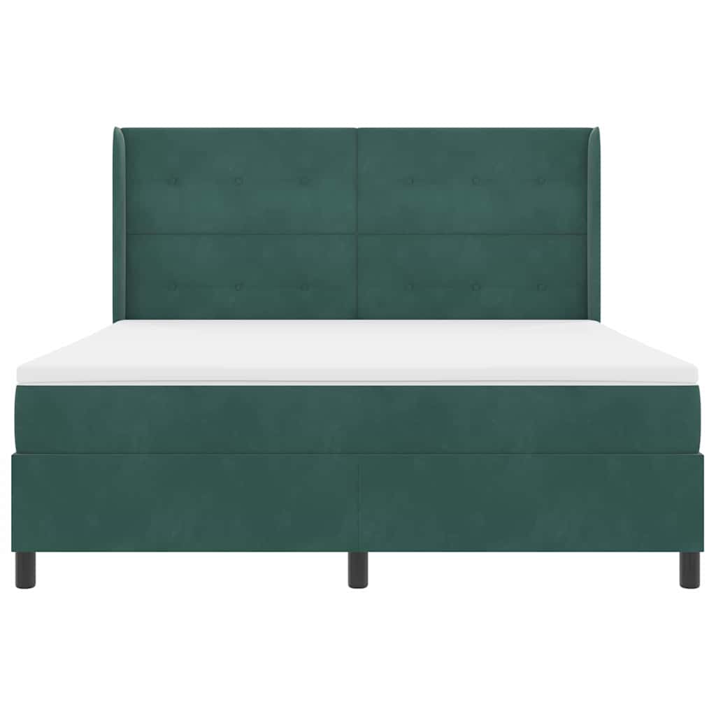 Postel s boxspringem s matrací Tmavě zelená 180 x 200 cm samet - obrázek 8