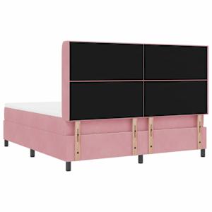 Postel s boxspringem s LED pásky Růžová 180 x 200 cm samet - obrázek 10