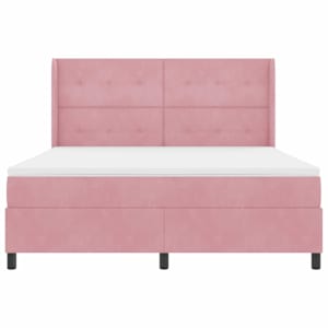 Postel s boxspringem s LED pásky Růžová 180 x 200 cm samet - obrázek 8