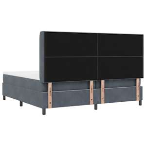 Postel s boxspringem s LED pásky Tmavě šedá 200 x 200 cm samet - obrázek 10