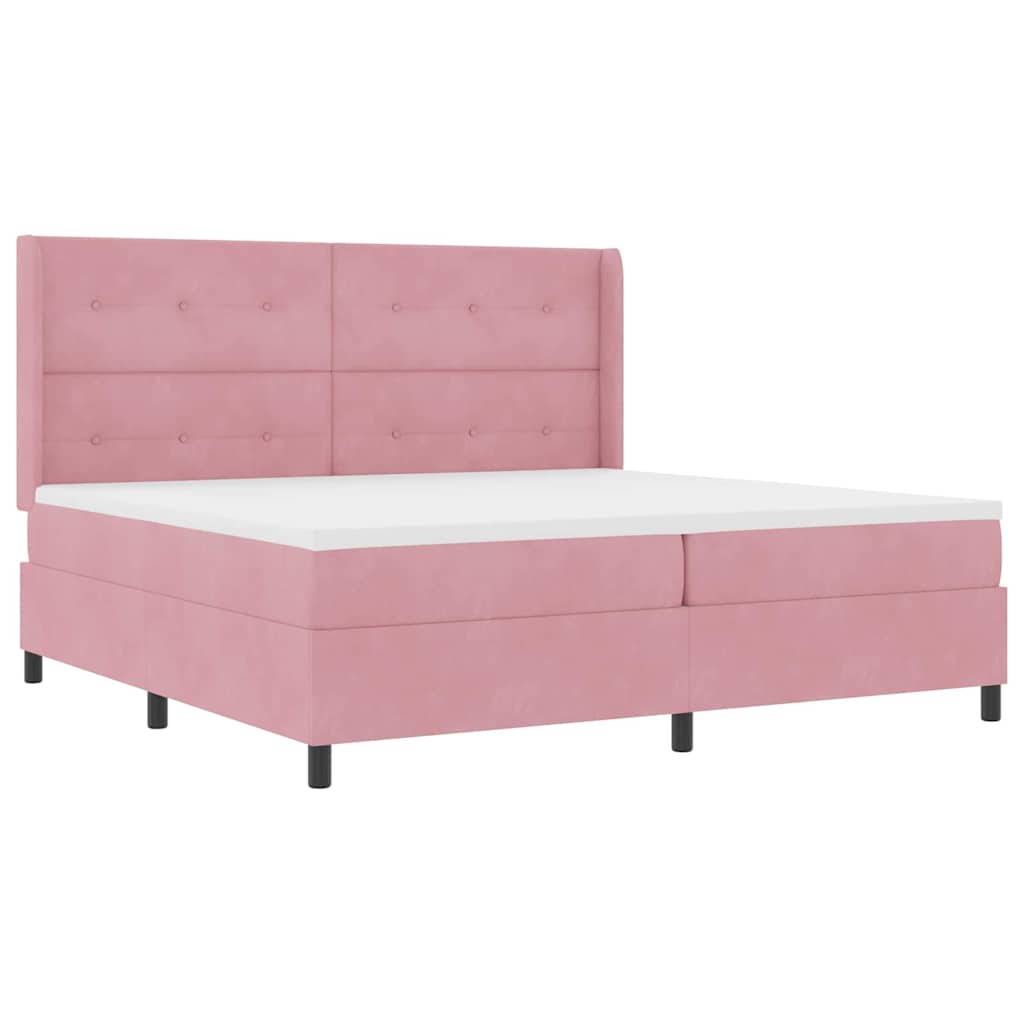 Thumbnail - vidaXL Boxspringbett mit Matratze mit LED Rosa 200 x 200 cm Samt