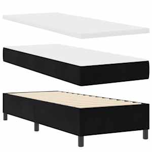 Postel s boxspringem s LED pásky s čelo Černá 80 x 200 cm samet - obrázek 6